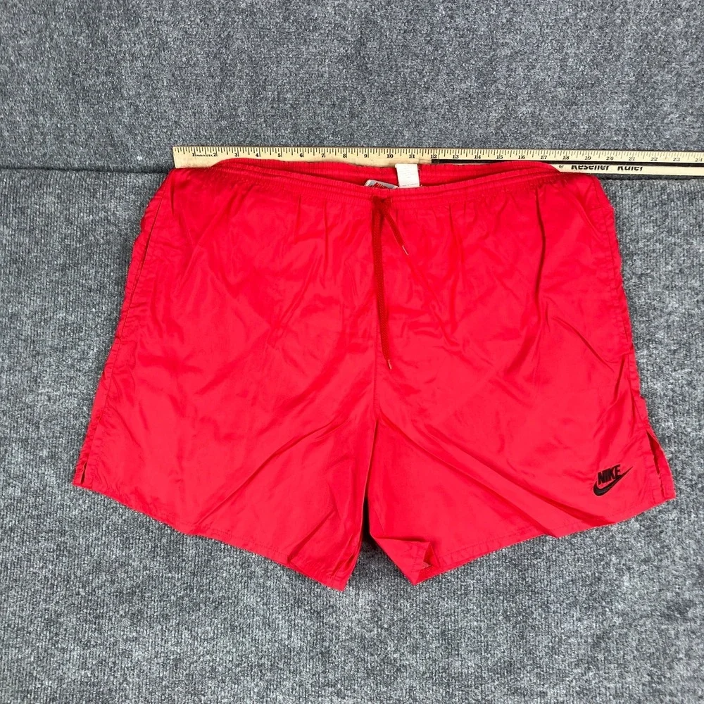 Nike Swim Trunks Mens Size L Red‎ Vintage Nylon Mesh Lined Drawstring